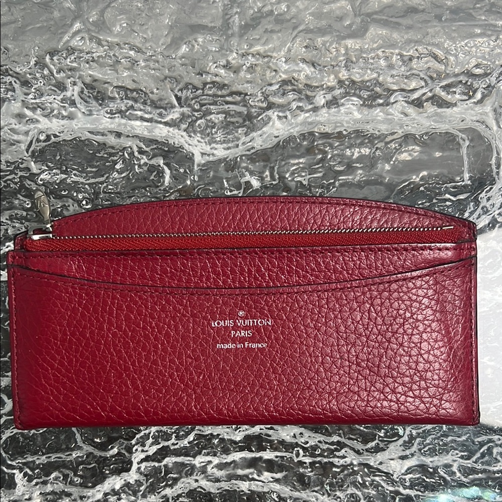 Louis Vuitton Red Leather Wallet/Insert